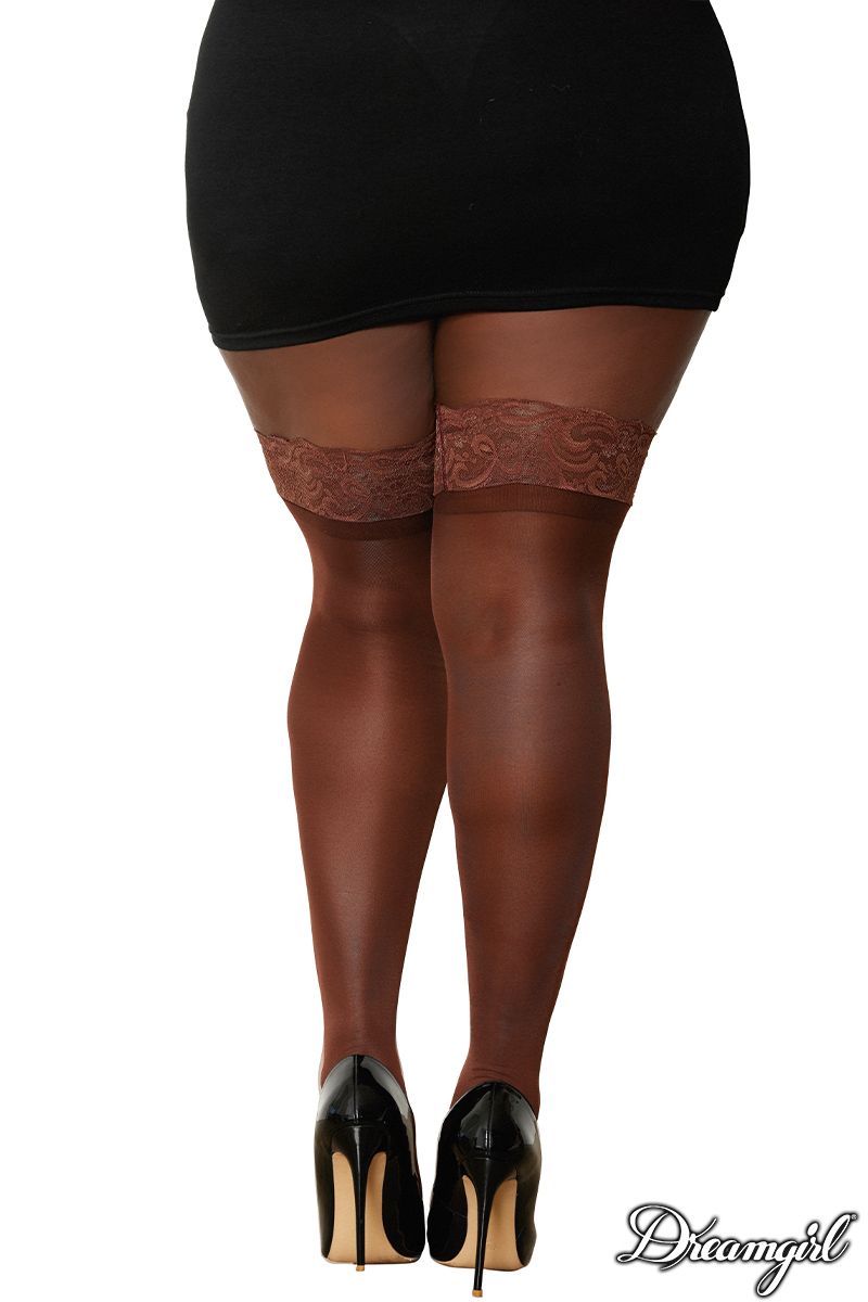 BAS 3/4 TRANSPARENT BANDE DENTELLE - QUEEN - DREAMGIRL