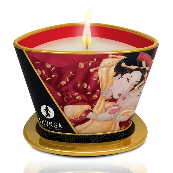 CHANDELLE FRAISE CHAMPAGNE A MASSAGE