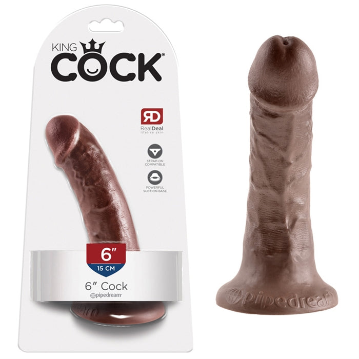KING COCK - 6'' COCK - BRUN