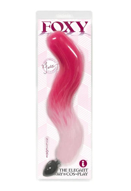 FOXY TAIL - SILICONE BUTT PLUG - ROSE