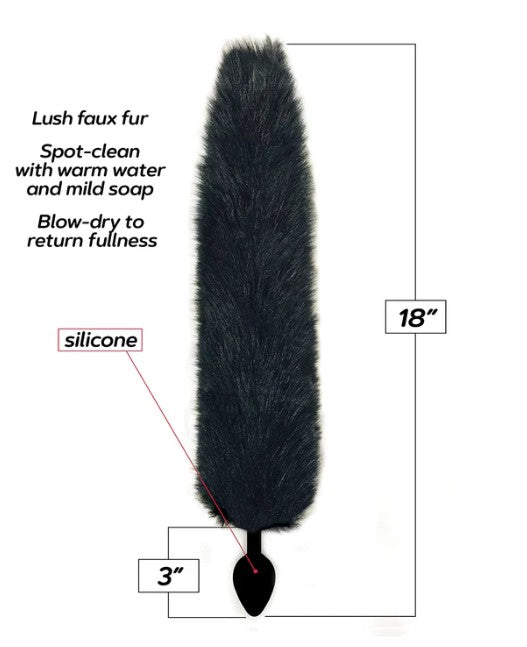 FOXY TAIL - SILICONE BUTT PLUG - NOIR