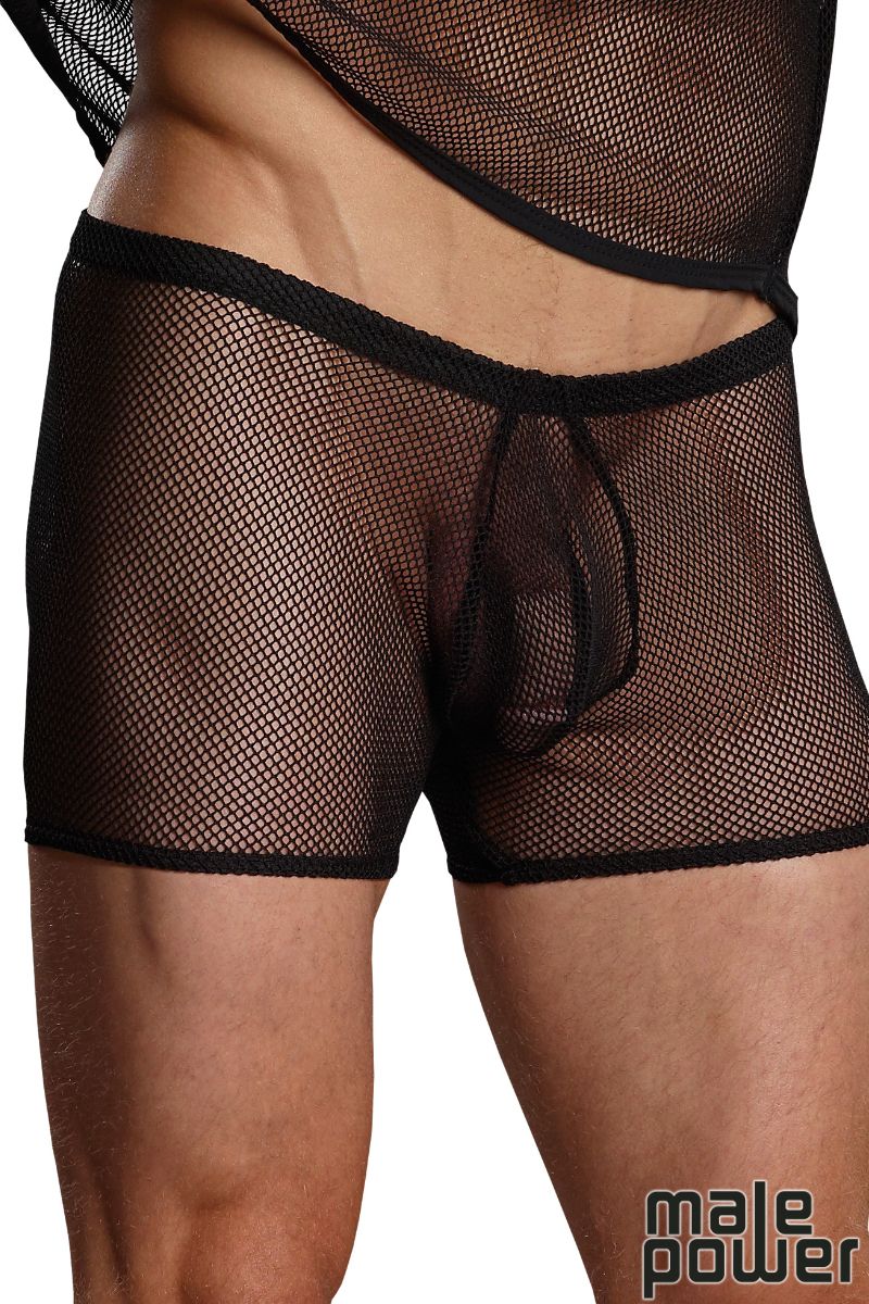 STRETCH NET / NOIR / POUCH SHORT - MALE POWER