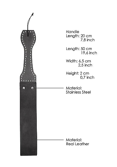 PAIN - WOODEN HANDLE BELT WHIP SLAPPER LEATHER