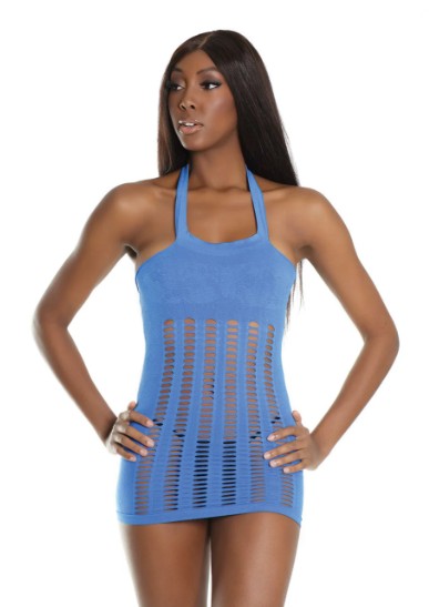 ROBE ÉLASTIQUE BLEU - COQUETTE