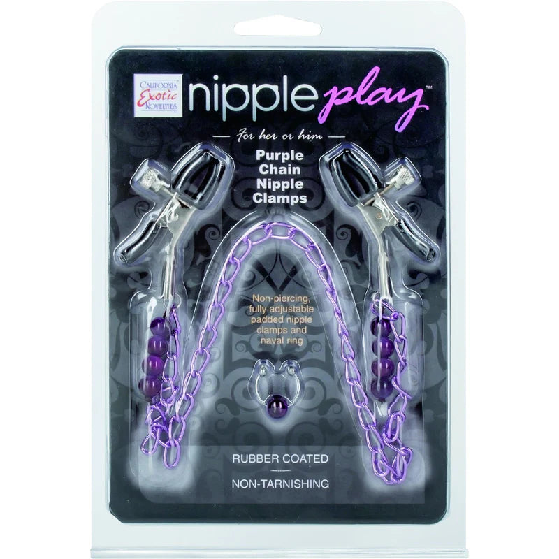 PURPLE CHAIN NIPPLE CLAMPS - CALEXOTICS