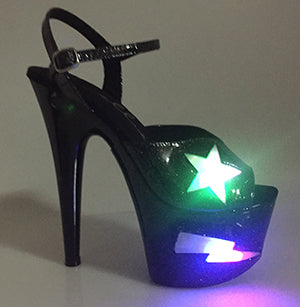 7 POUCES SANDALE BLEU POUDRE AVEC LUMIÈRES INTÉGRÉ DANS LA SEMELLE - Ellie Shoes