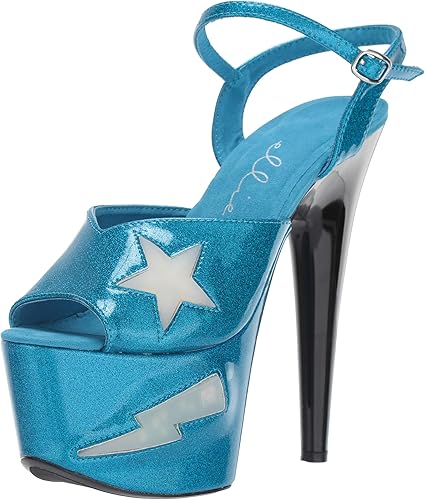 7 POUCES SANDALE BLEU POUDRE AVEC LUMIÈRES INTÉGRÉ DANS LA SEMELLE - Ellie Shoes