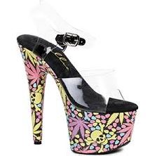7 POUCES PLATE-FORME AVEC DESIGN DE FEUILLES - Ellie Shoes