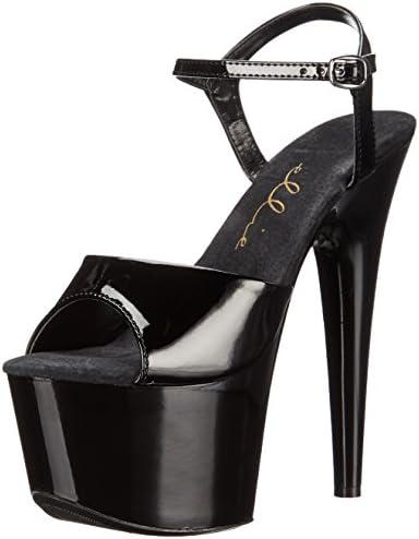 7 POUCES SANDALE NOIR EN VINYLE - Ellie Shoes