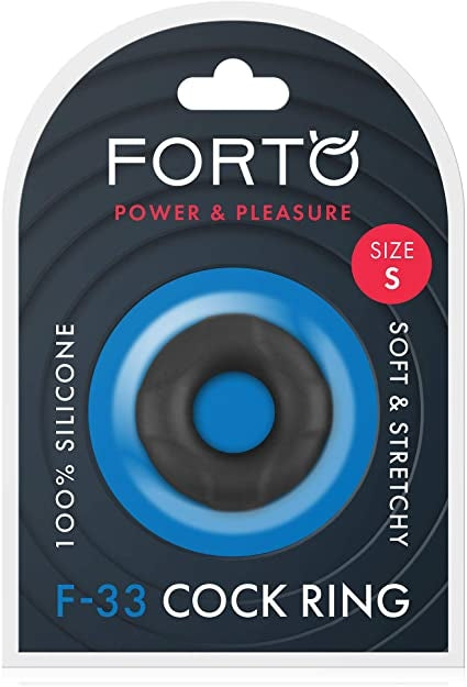 FORTO - ANNEAU D'ÉRECTION EN SILICONE F33 - SMALL - NOIR