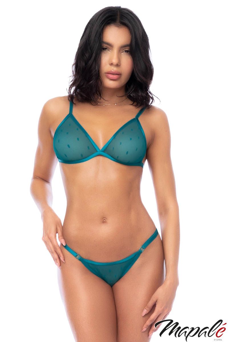 ENS. 3 PIÈCES AVEC CORSET SEA GREEN - MAPALÉ