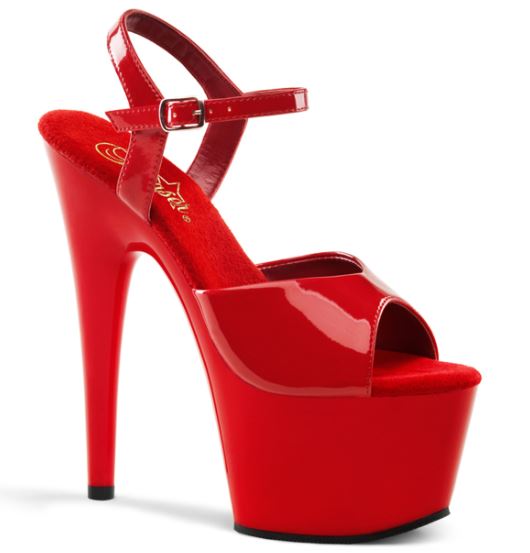 7 POUCES SANDALE VINYLE AVEC STRAP ROUGE - PLEASER