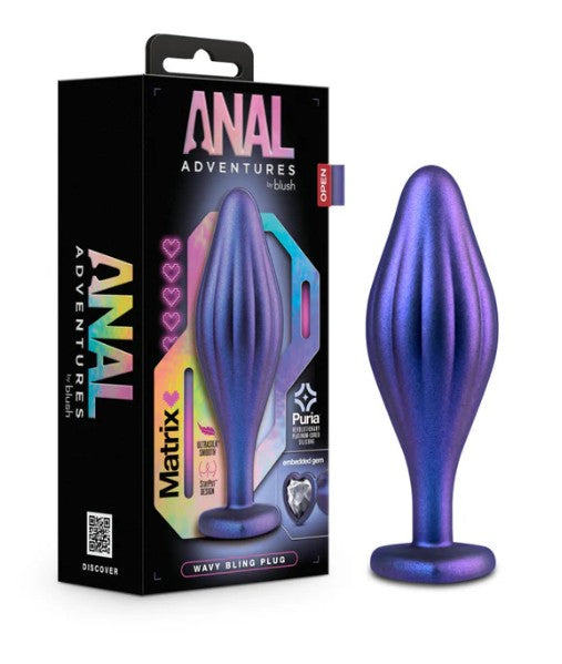 ANAL ADVENTURE - MATRIX WAVY BLING PLUG SAPPHIRE