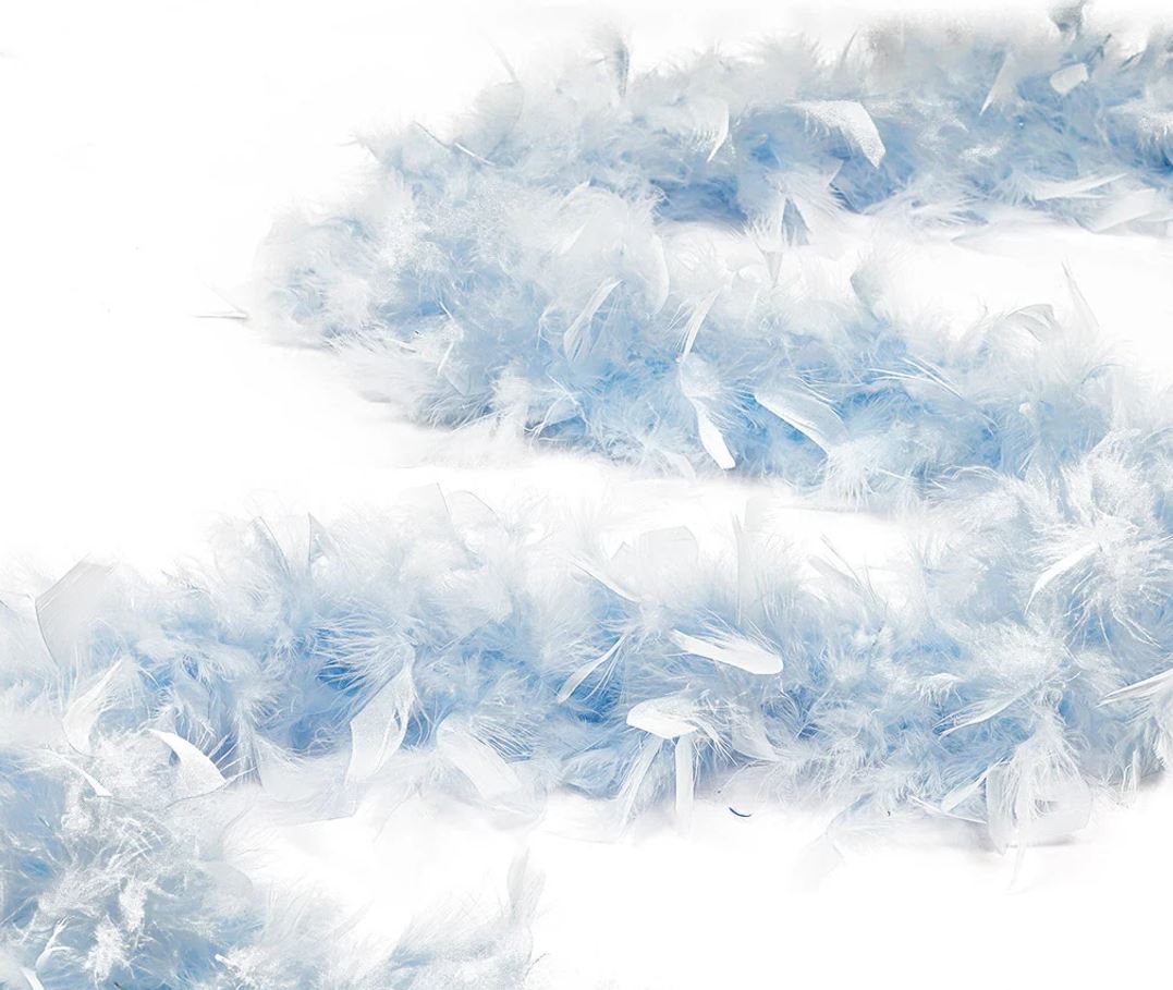 6 pieds BOA en plumes bleu pâle