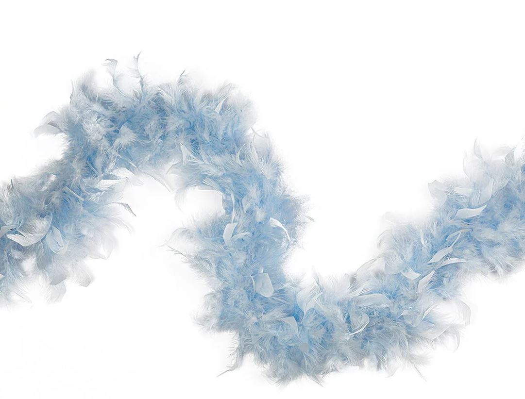 6 pieds BOA en plumes bleu pâle