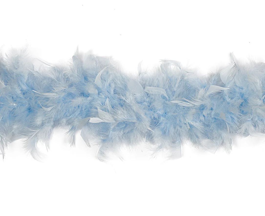 6 pieds BOA en plumes bleu pâle