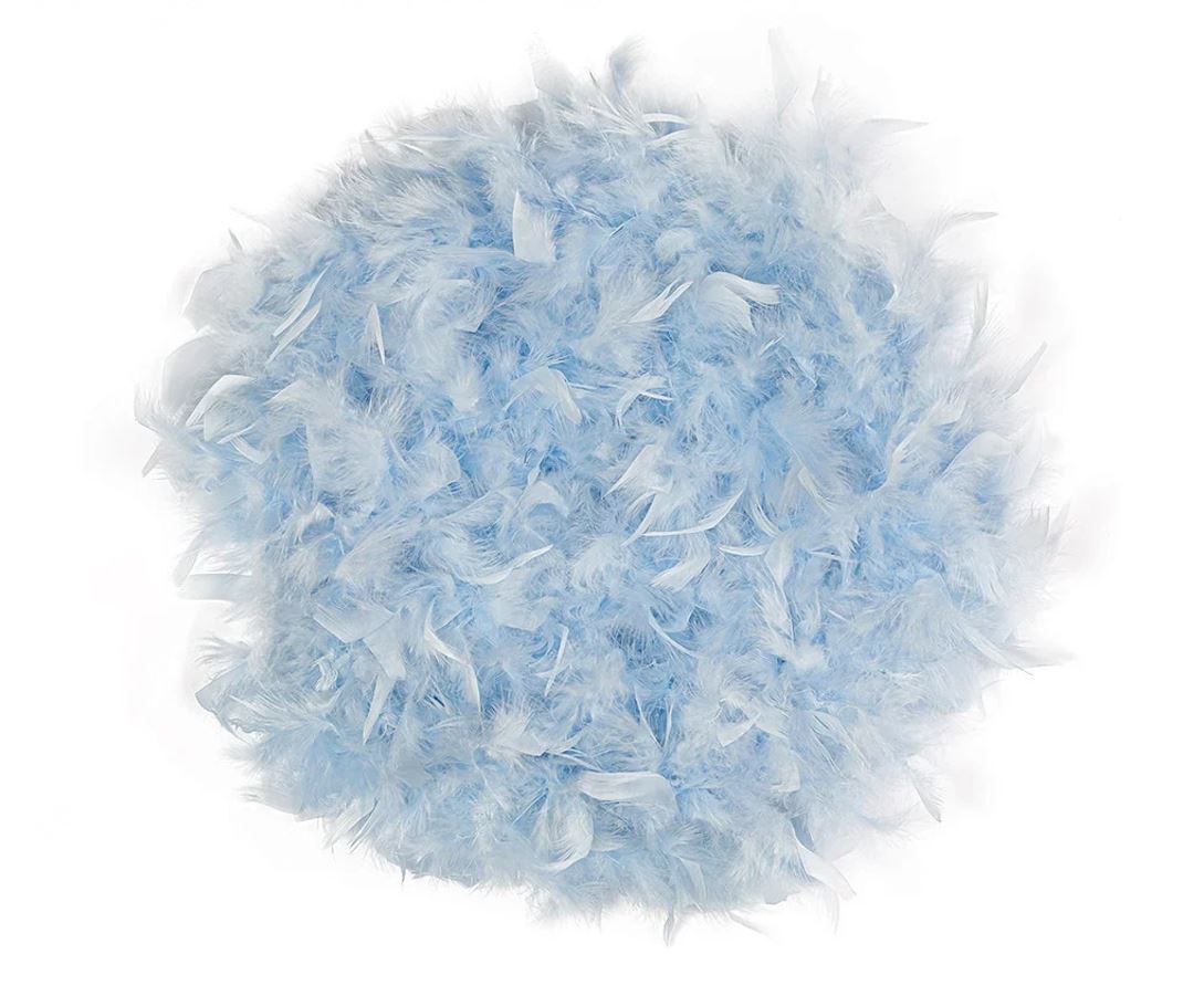 6 pieds BOA en plumes bleu pâle
