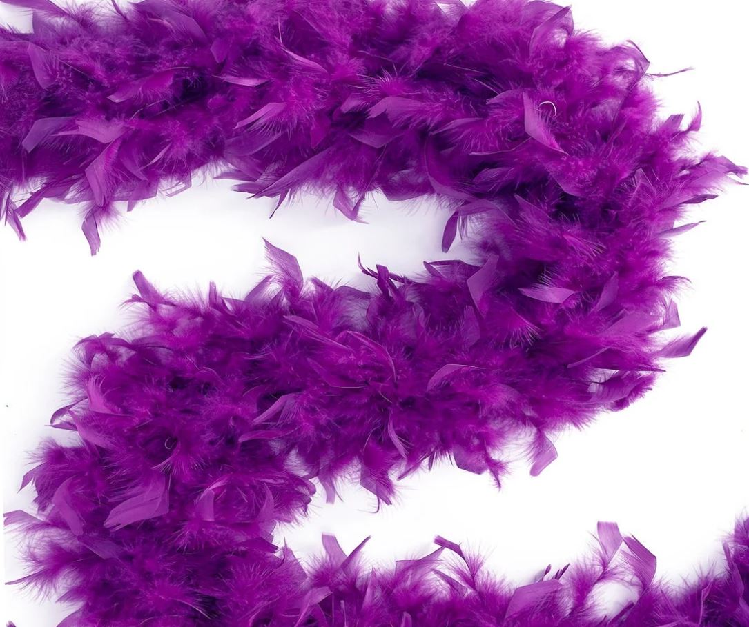 6 pieds BOA en plumes mauve