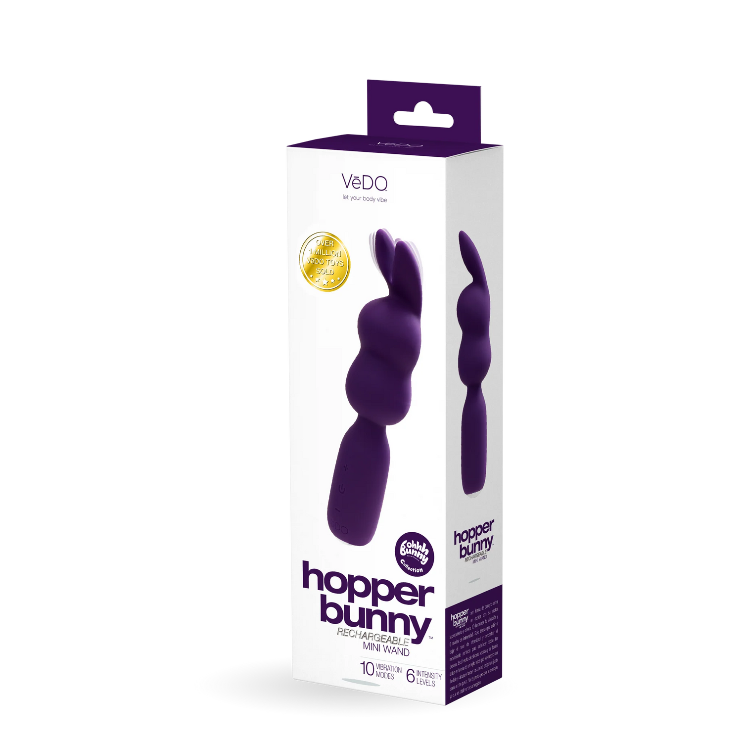 HOPPER BUNNY MAUVE-MINI WAND- VEDO