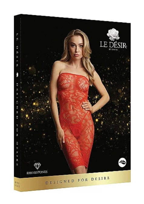 STAR RHINESTONE DRESS - RED - LE DÉSIR