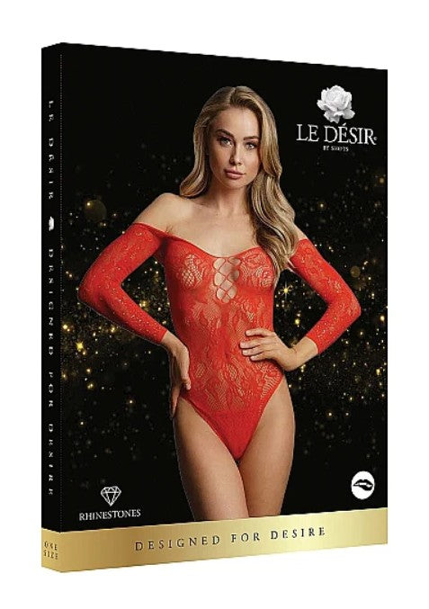 WONDER RHINESTONE BODYSUIT - RED - LE DÉSIR