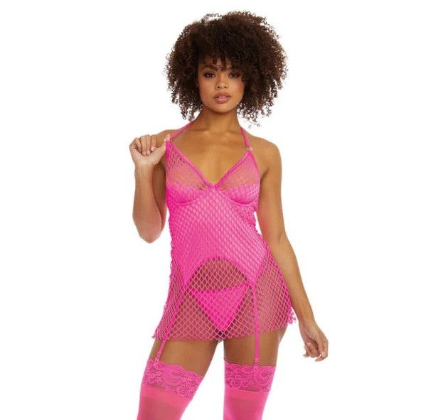 DG - GUÊPIÈRE OPAQUE GROS FILET SUPERPOSÉ