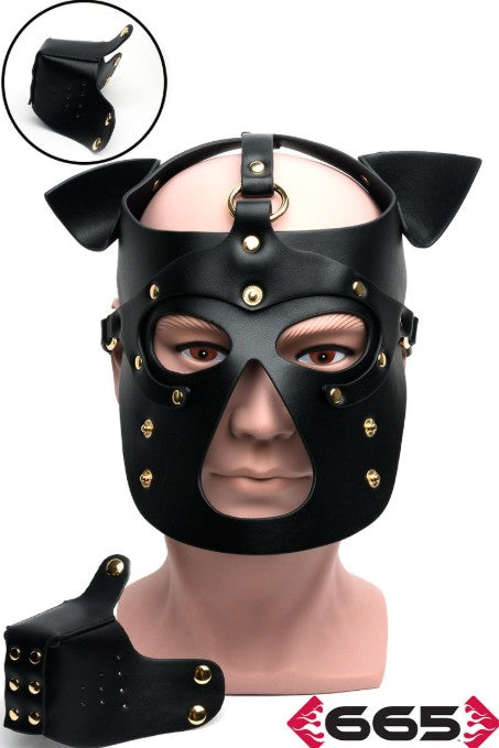 BONDAGE PUP HOOD ALL BLACK