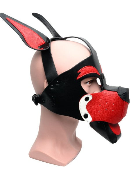 PLAYFUL PUP HOOD BLACK-RED-WHITE