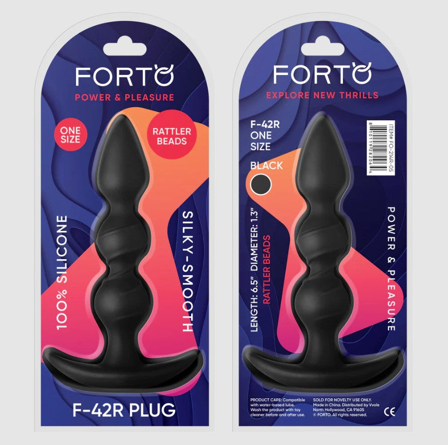 F-42R PLUG SPIRAL BEADS - BLACK - FORTO