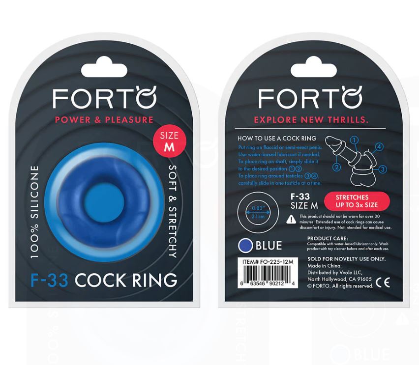 F-33 :21MM 100% LIQUID SILICONE C-RING - MEDIUM -BLUE FORTO