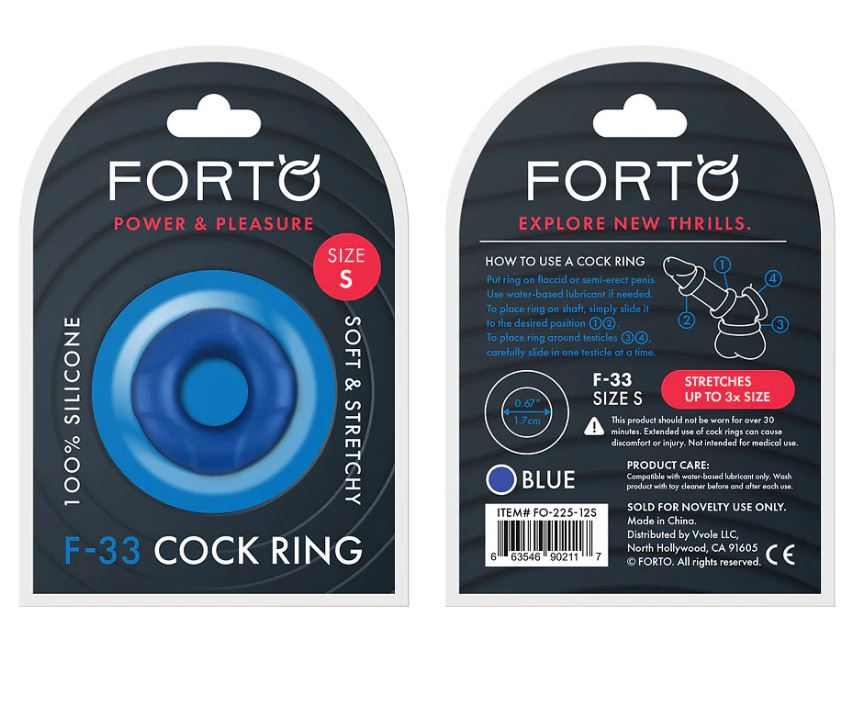 F-33 : 17MM 100% LIQUID SILICONE C-RING SMALL BLUE -FORTO