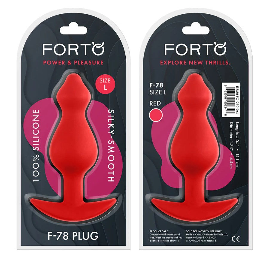 FORTO - F-78: POINTEE 100 % SILICONE PLUG LARGE ROUGE