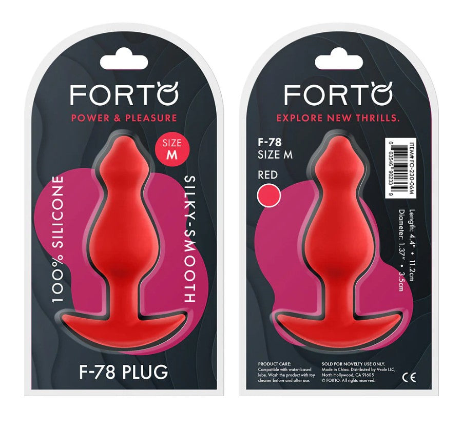 FORTO- F78 : POINTEE 100 % SILICONE PLUG MEDIUM RED