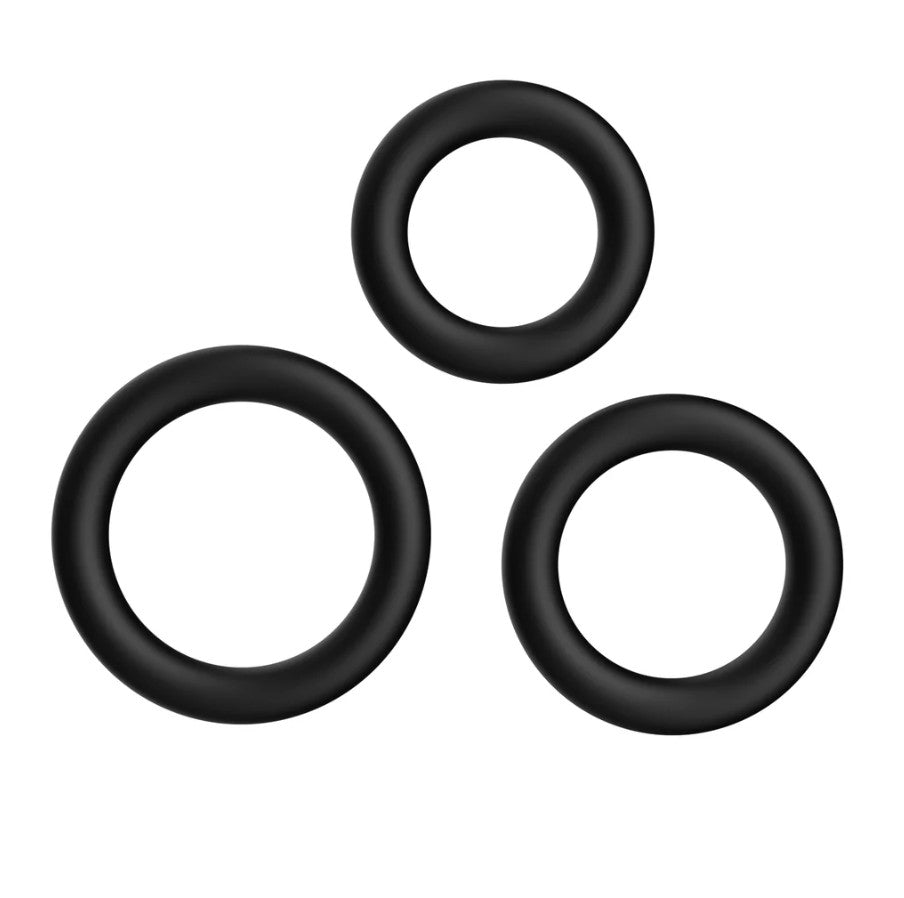 F-59 - TRI COCK & BALL RING - BLACK - FORTO