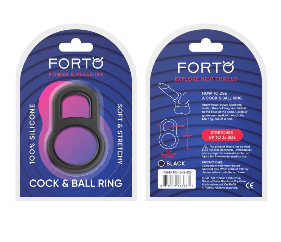 F-41 - LOCK COCK * BALL RING - BLACK - FORTO
