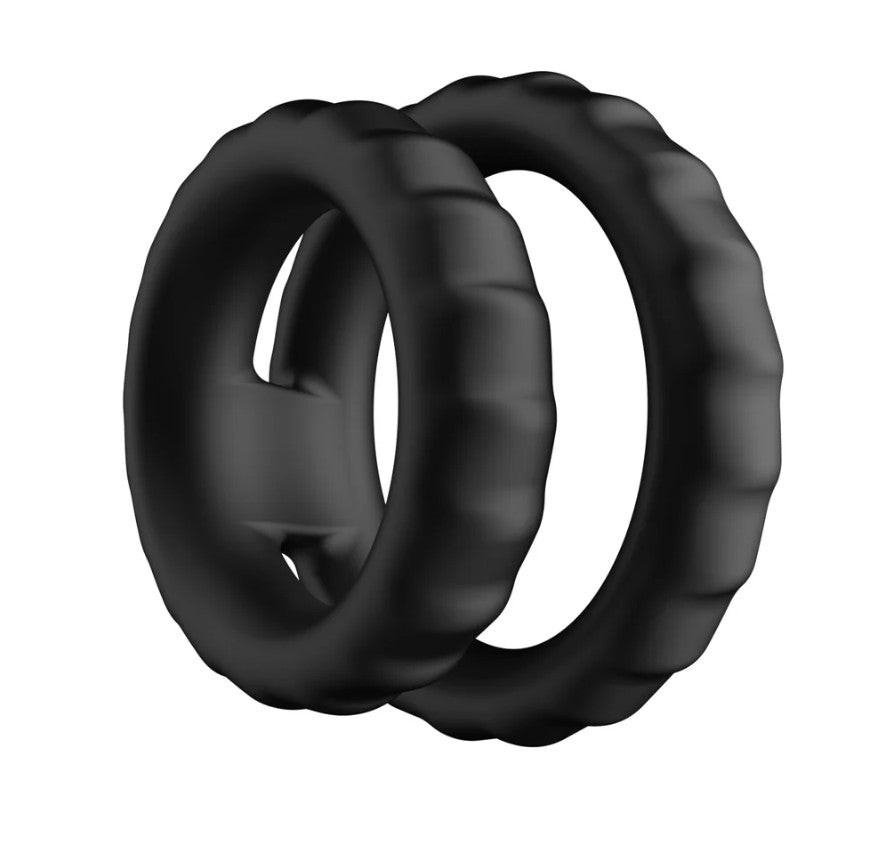 F-43 - TIERED COCK & BALL RING - BLACK - FORTO