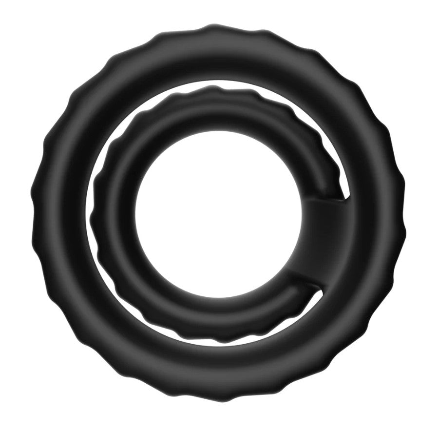 F-43 - TIERED COCK & BALL RING - BLACK - FORTO