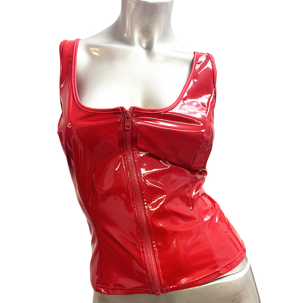 LA PVC- MYSTÉRIEUSE HAUT CAMISOLE ROUGE