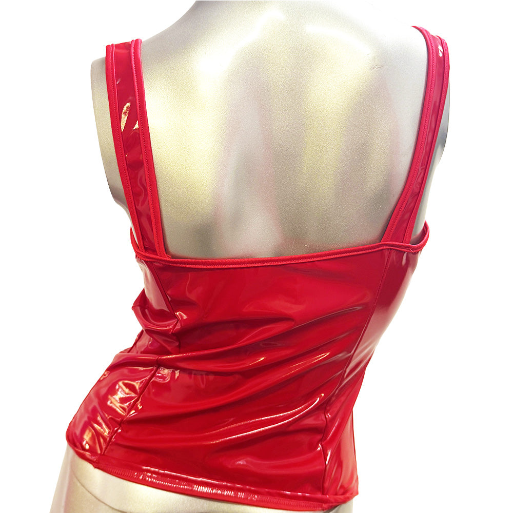 LA PVC- MYSTÉRIEUSE HAUT CAMISOLE ROUGE