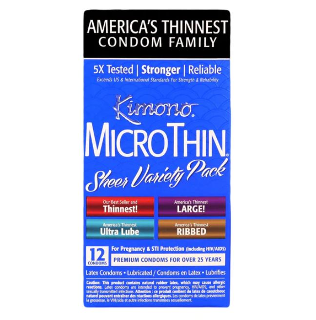 KIMONO CONDOM MICROTHIN SHEER VARIETY PQT 12