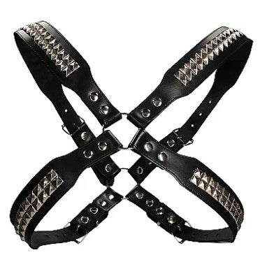 MEN'S PYRAMID STUD BODY HARNESS - OUCH!