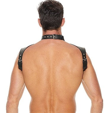 MEN HARNESS WITH NECK COLLAR - ONE SIZE - OUCH!
