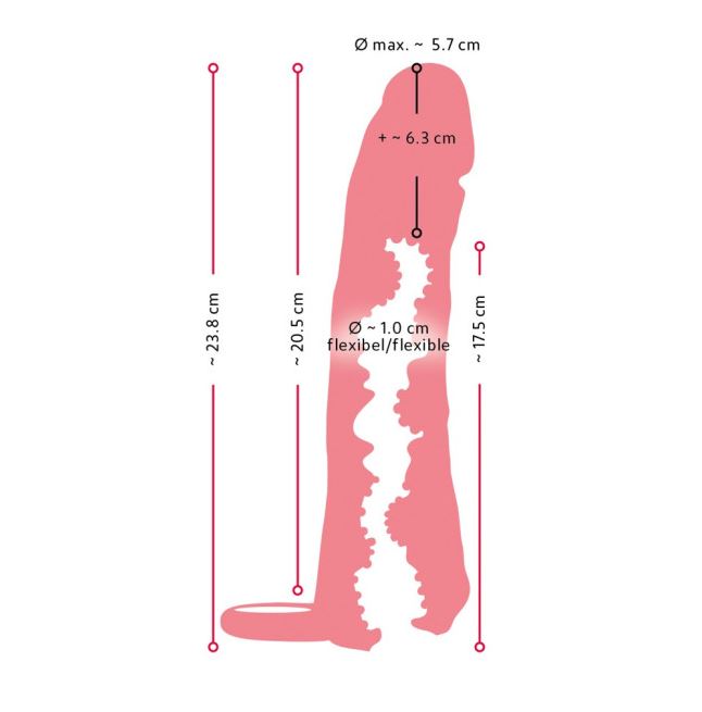 NATURE SKIN 2N1 EXTENSION & MASTURBATOR - LARGE