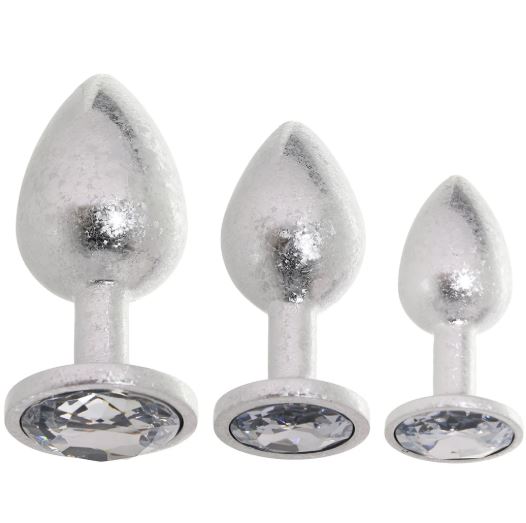 OUCH! NEW YORK COLLECTION METAL ANAL PLUG SET SILVER