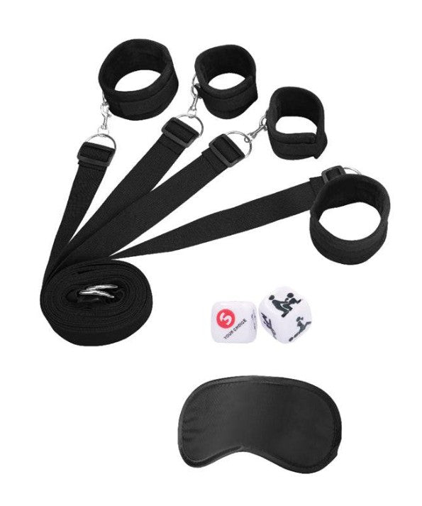 OUCH! BED BINDINGS RESTRAINT KIT - BLACK