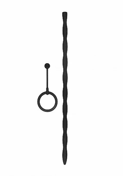 SILICONE PLUG & COCK RING SET - URETHAL SOUNDING - BLACK