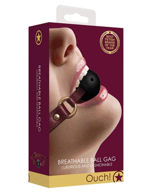 OUCH! - HALO - BREATHABLE BALL GAG - BURGUNDY