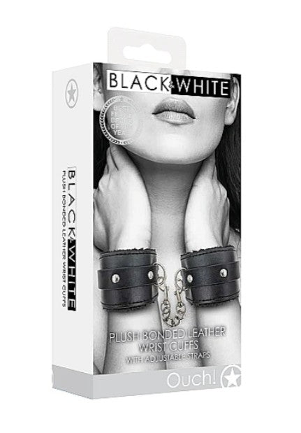B&W- PLUSH BONDAGE LEATHER WRIST CUFF