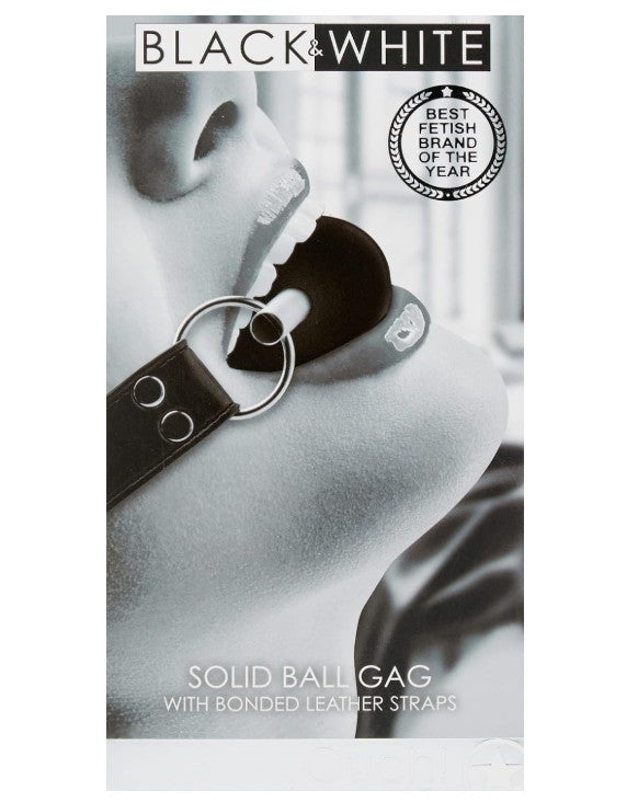 SOLID BALL GAG WITH BONDED B&W - OUCH!