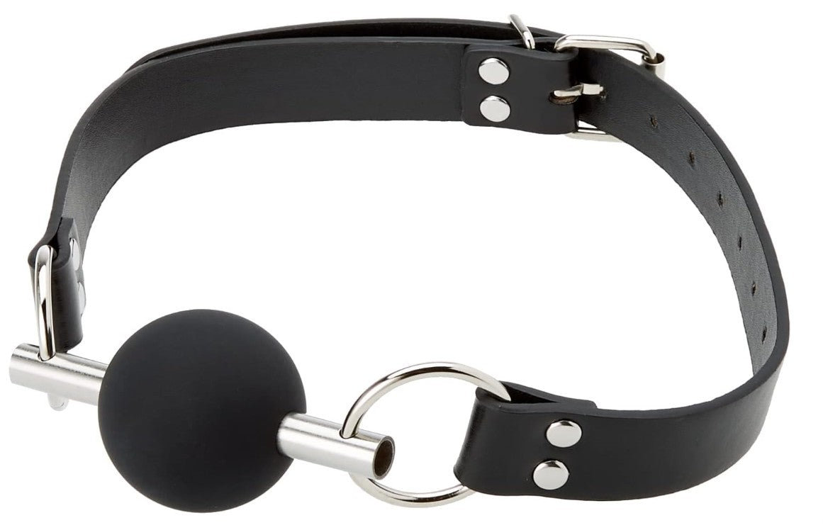 SOLID BALL GAG WITH BONDED B&W - OUCH!